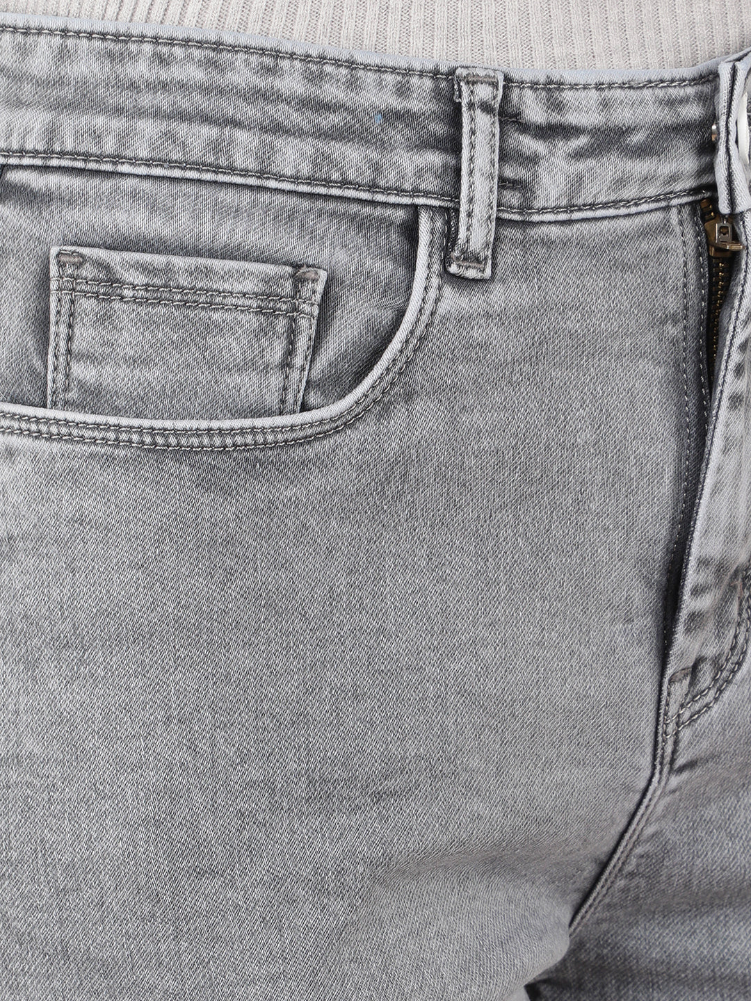 Grey Straight Jeans-Women Jeans-Crimsoune Club