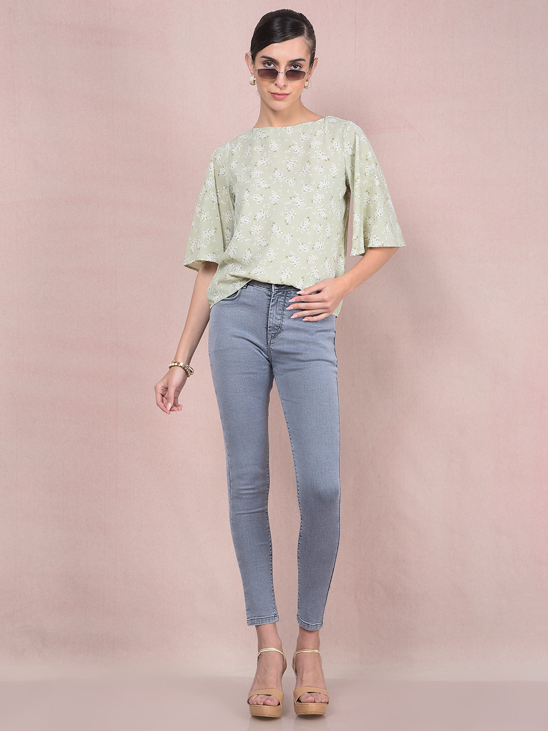 Blue Skinny High-Waist Jeans-Women Jeans-Crimsoune Club