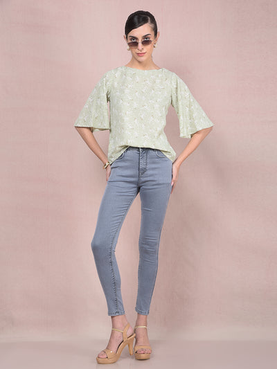 Blue Skinny High-Waist Jeans-Women Jeans-Crimsoune Club