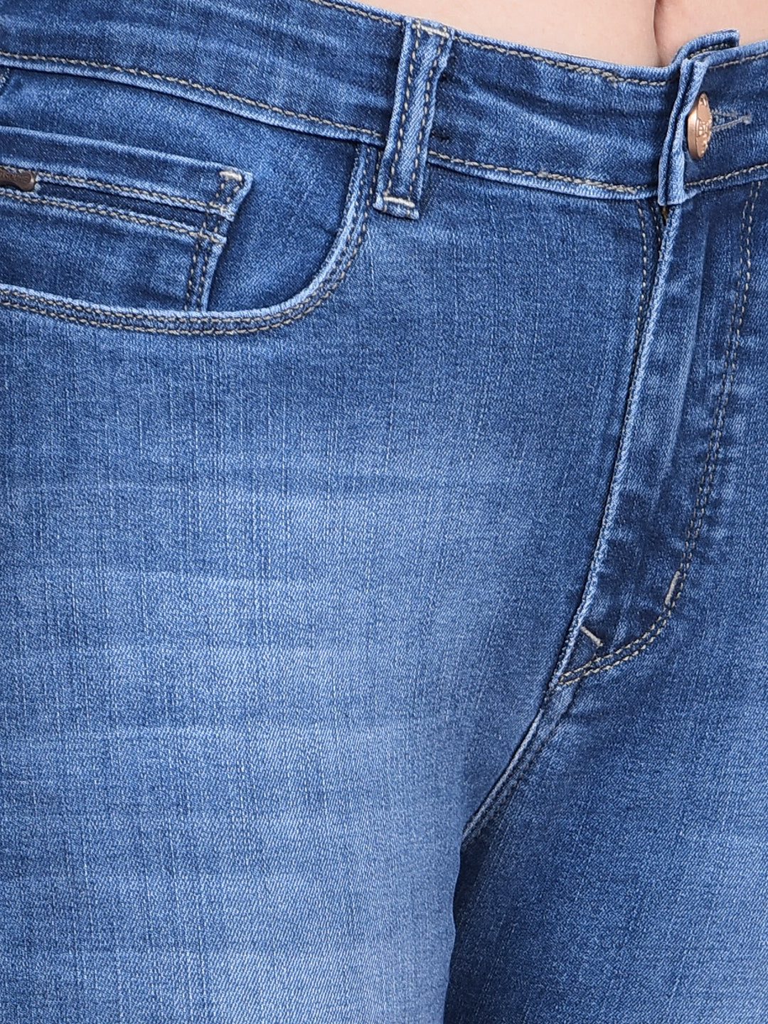 Navy Blue Skinny High-Waist Jeans-Women Jeans-Crimsoune Club