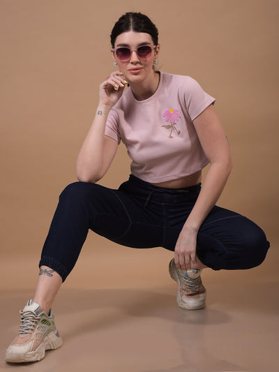 Women's Blue Cargo Joggers-Women Jeans-Crimsoune Club