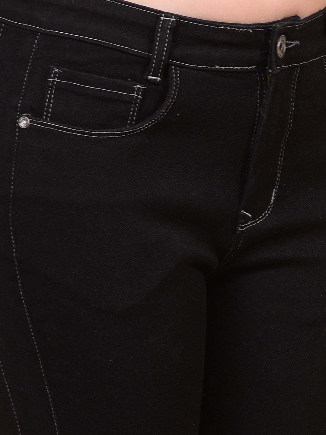 Women's Black Bootcut Jeans-Women Jeans-Crimsoune Club