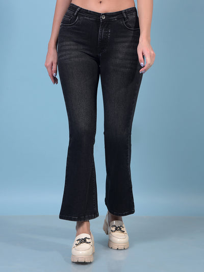 Women's Blue Bootcut Jeans-Women Jeans-Crimsoune Club