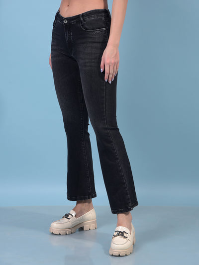 Women's Blue Bootcut Jeans-Women Jeans-Crimsoune Club