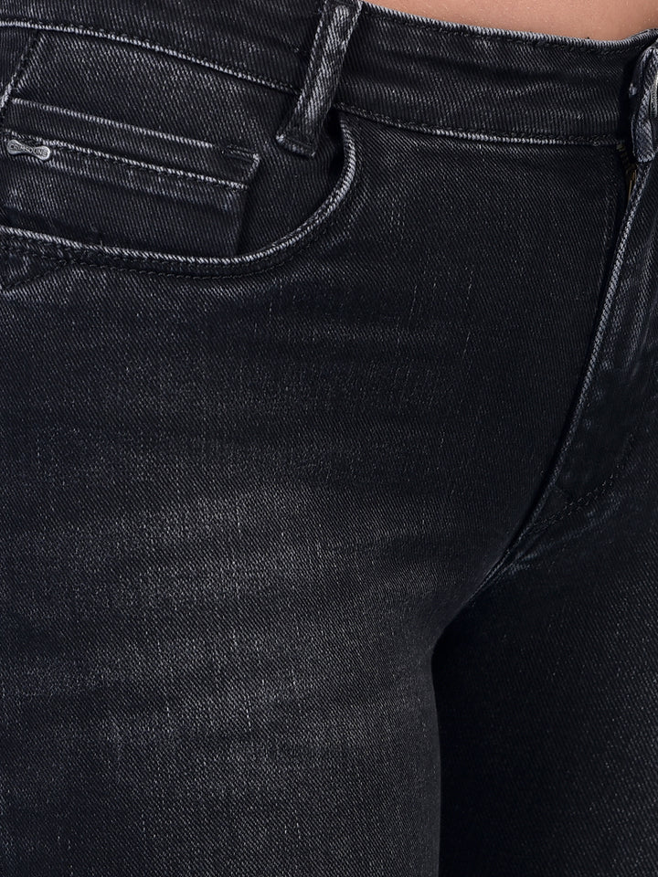 Women's Blue Bootcut Jeans-Women Jeans-Crimsoune Club
