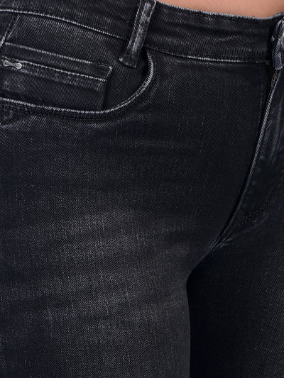 Women's Blue Bootcut Jeans-Women Jeans-Crimsoune Club