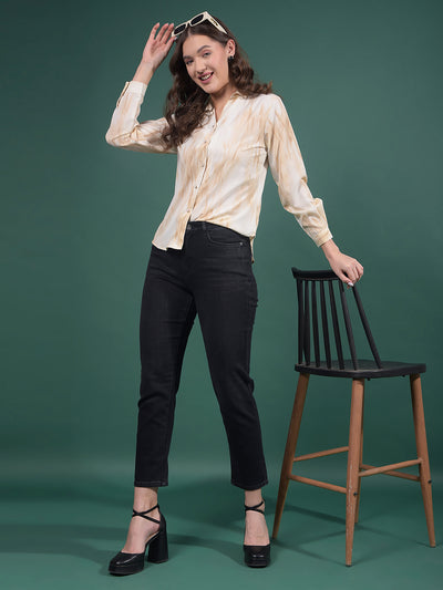Black Straight Jeans-Women Jeans-Crimsoune Club