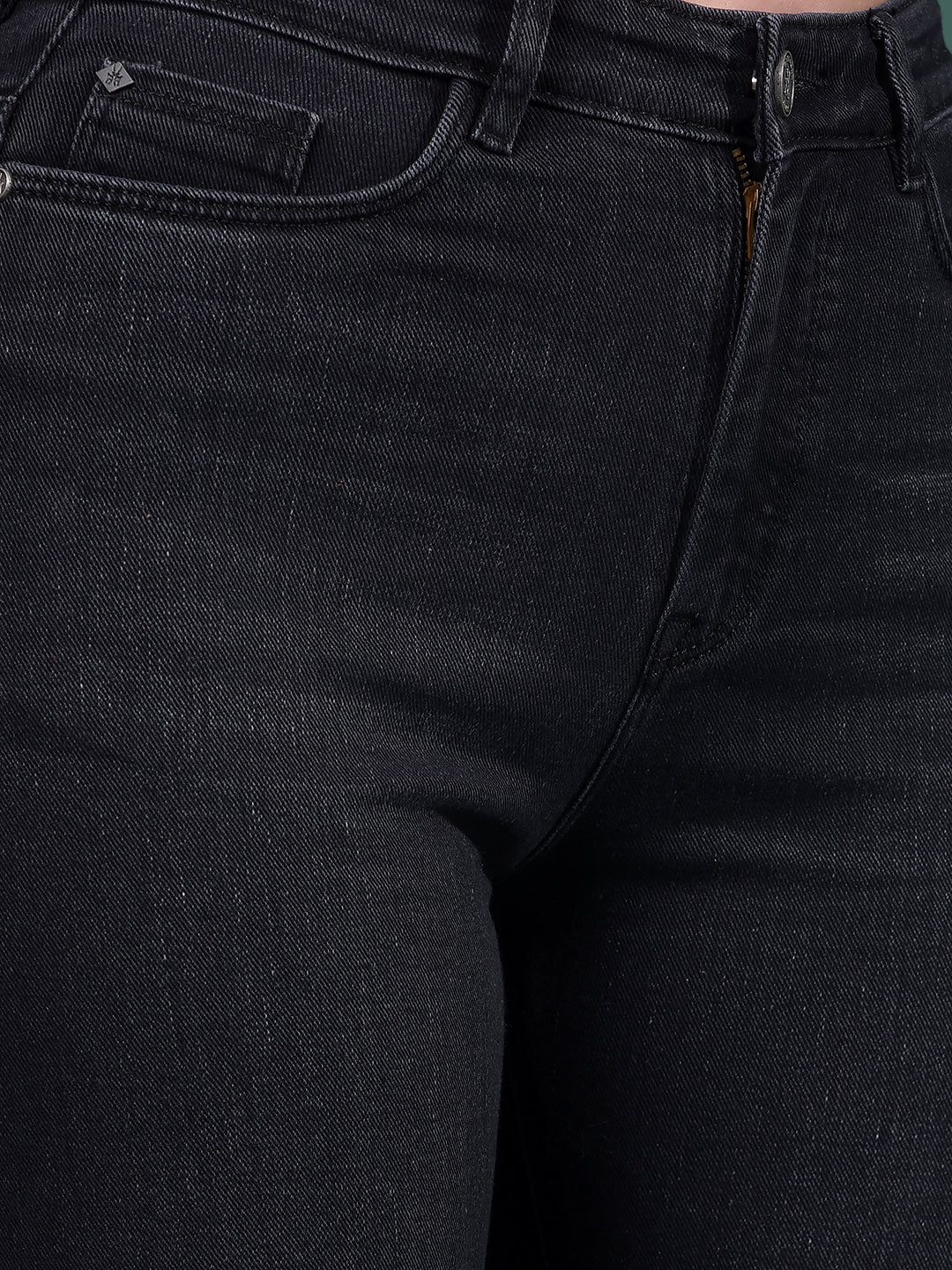 Black Straight Jeans-Women Jeans-Crimsoune Club