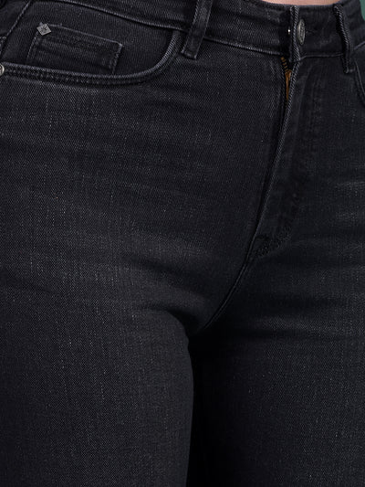 Black Straight Jeans-Women Jeans-Crimsoune Club