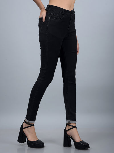 Black Skinny High-Waist Jeans-Women Jeans-Crimsoune Club