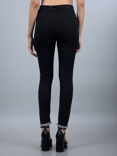 Black Skinny High-Waist Jeans-Women Jeans-Crimsoune Club