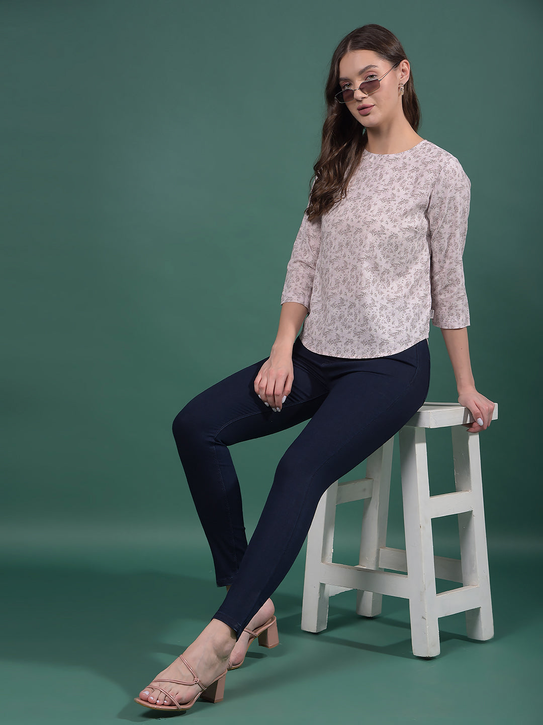 Navy Blue Skinny High-Waist Jeans-Women Jeans-Crimsoune Club