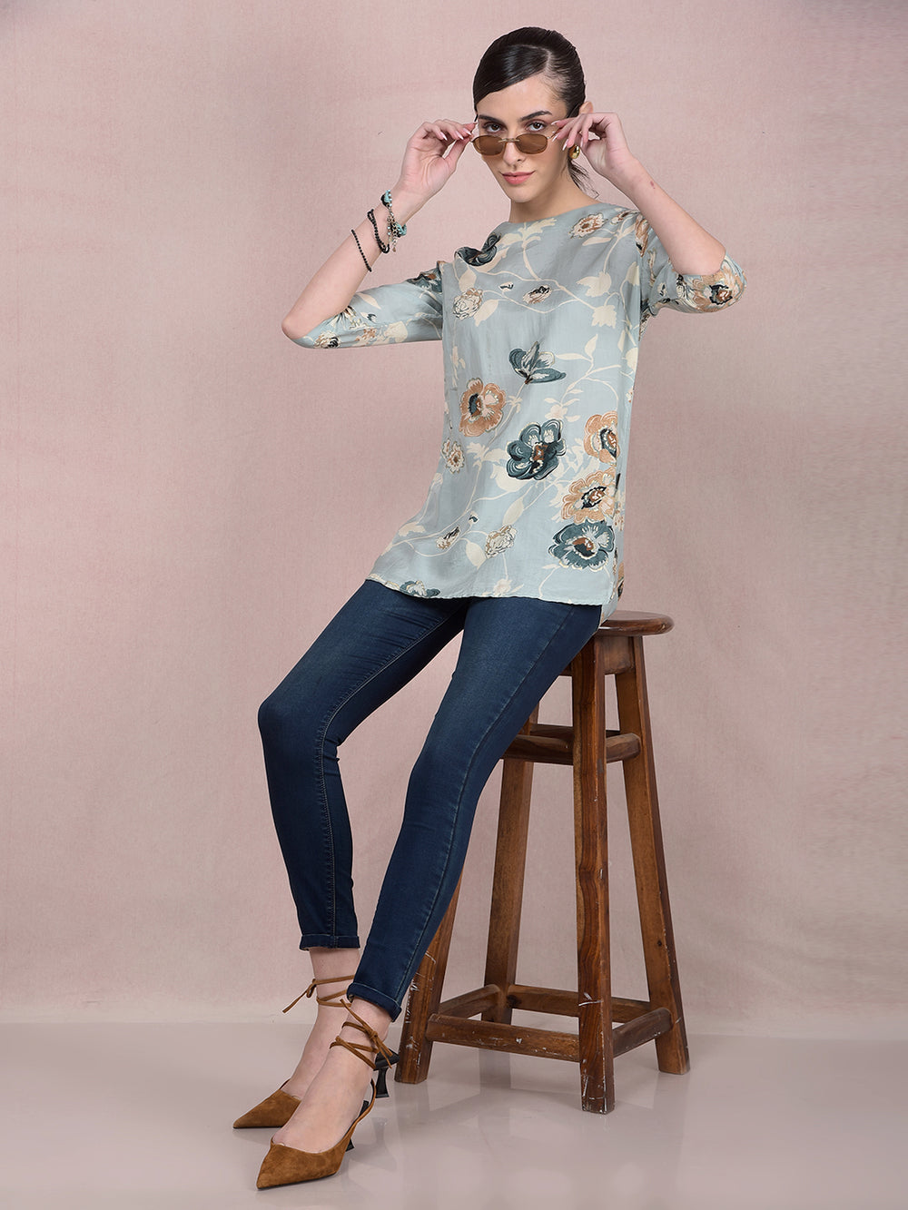 Navy Blue Skinny High-Waist Jeans-Women Jeans-Crimsoune Club