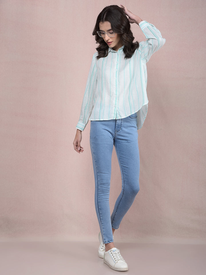 Blue Skinny High-Waist Jeans-Women Jeans-Crimsoune Club