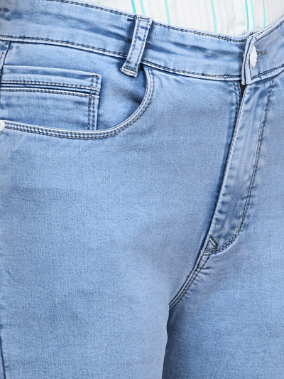 Blue Skinny High-Waist Jeans-Women Jeans-Crimsoune Club
