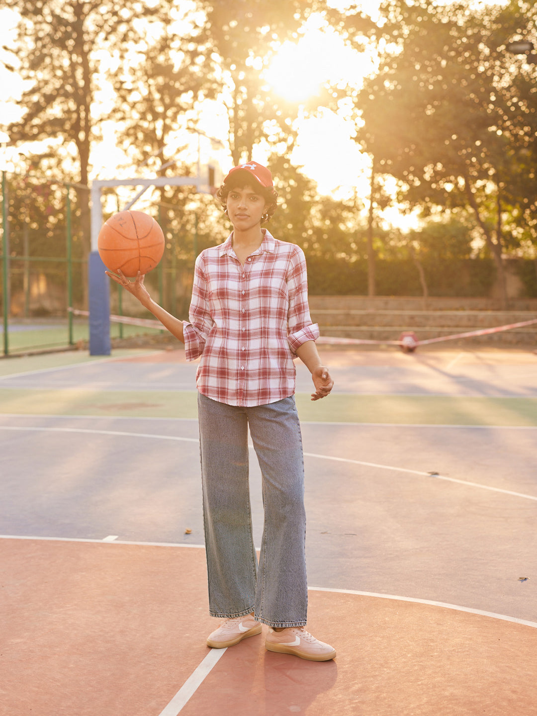 Blue 100% Cotton Wide-Leg Jeans-Women Jeans-Crimsoune Club