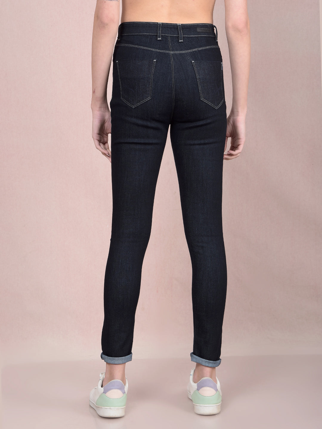 Black Skinny High-Waist Jeans-Women Jeans-Crimsoune Club