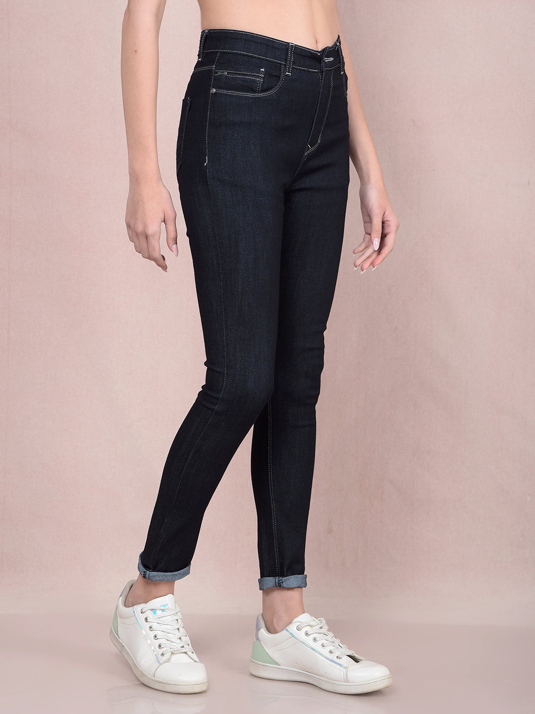 Black Skinny High-Waist Jeans-Women Jeans-Crimsoune Club