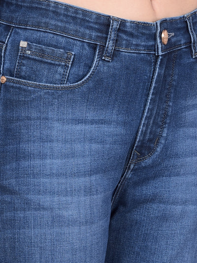 Blue Straight Jeans-Women Jeans-Crimsoune Club