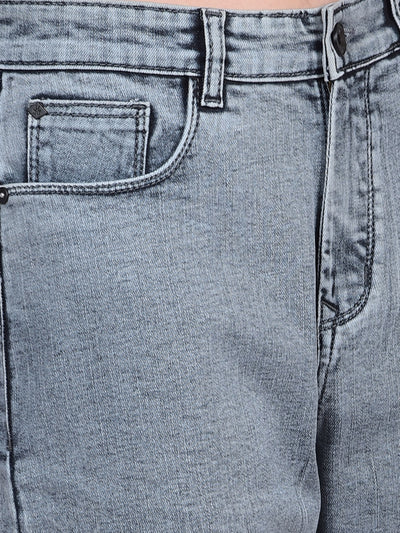 Grey Mom Fit Jeans-Women Jeans-Crimsoune Club
