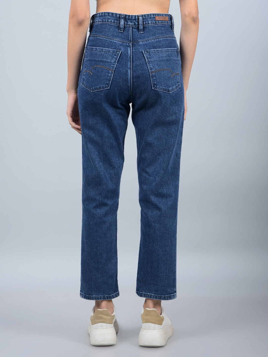 Blue Straight Jeans-Women Jeans-Crimsoune Club