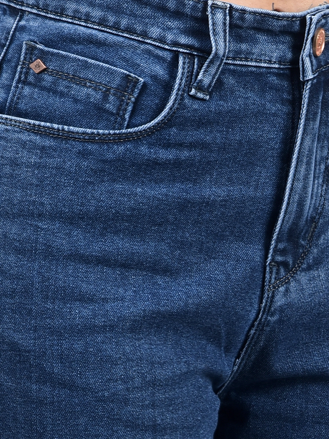 Blue Straight Jeans-Women Jeans-Crimsoune Club