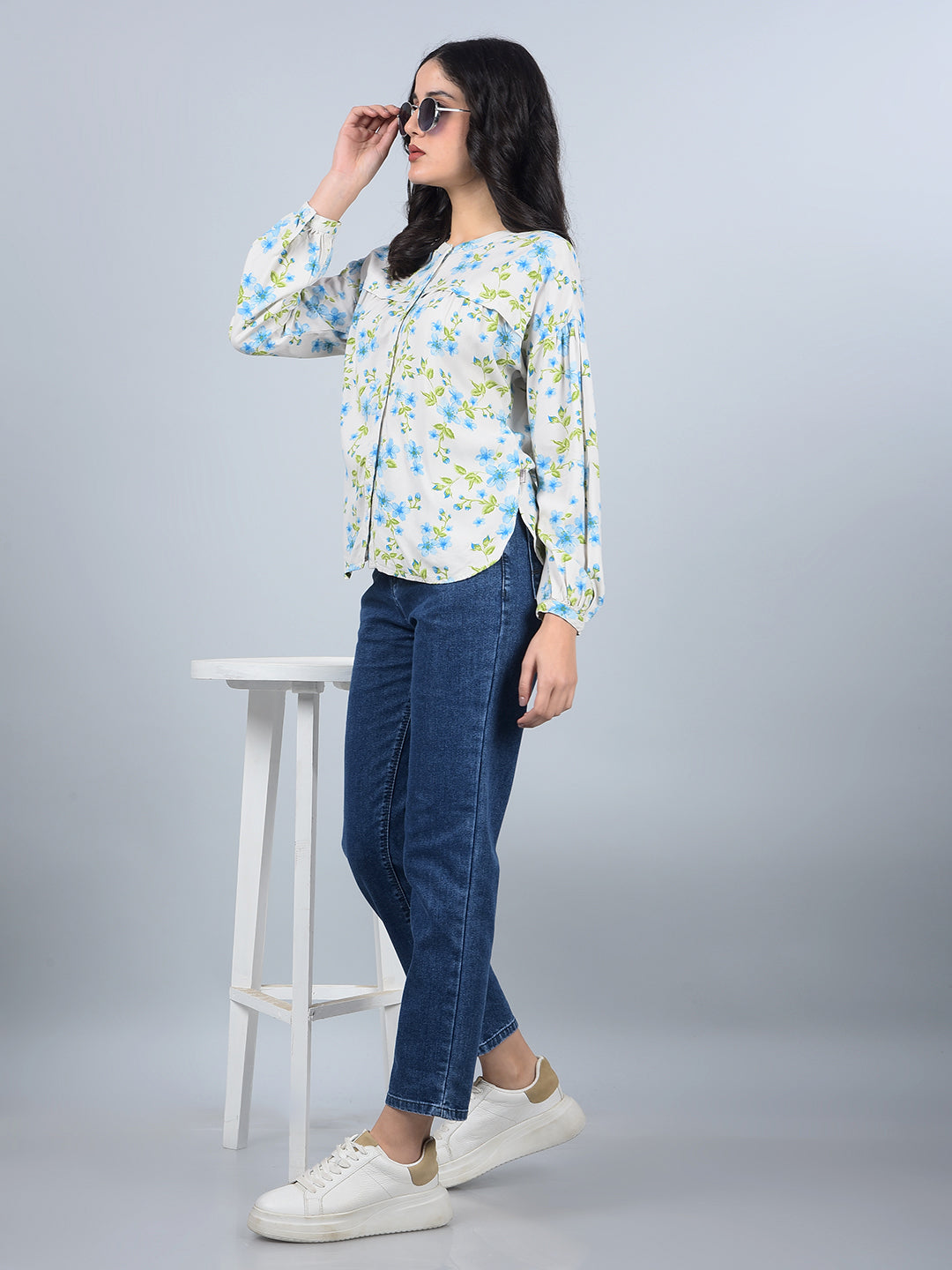 Blue Straight Jeans-Women Jeans-Crimsoune Club