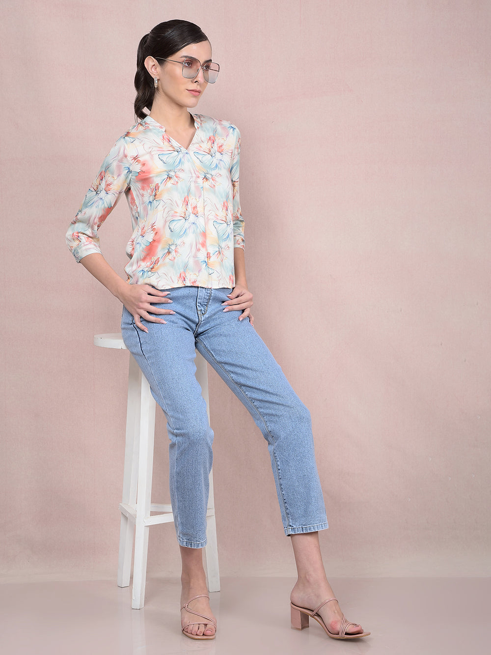 Blue Straight Jeans-Women Jeans-Crimsoune Club