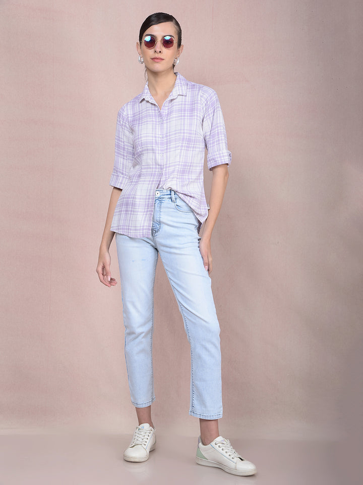 Blue Straight Jeans-Women Jeans-Crimsoune Club