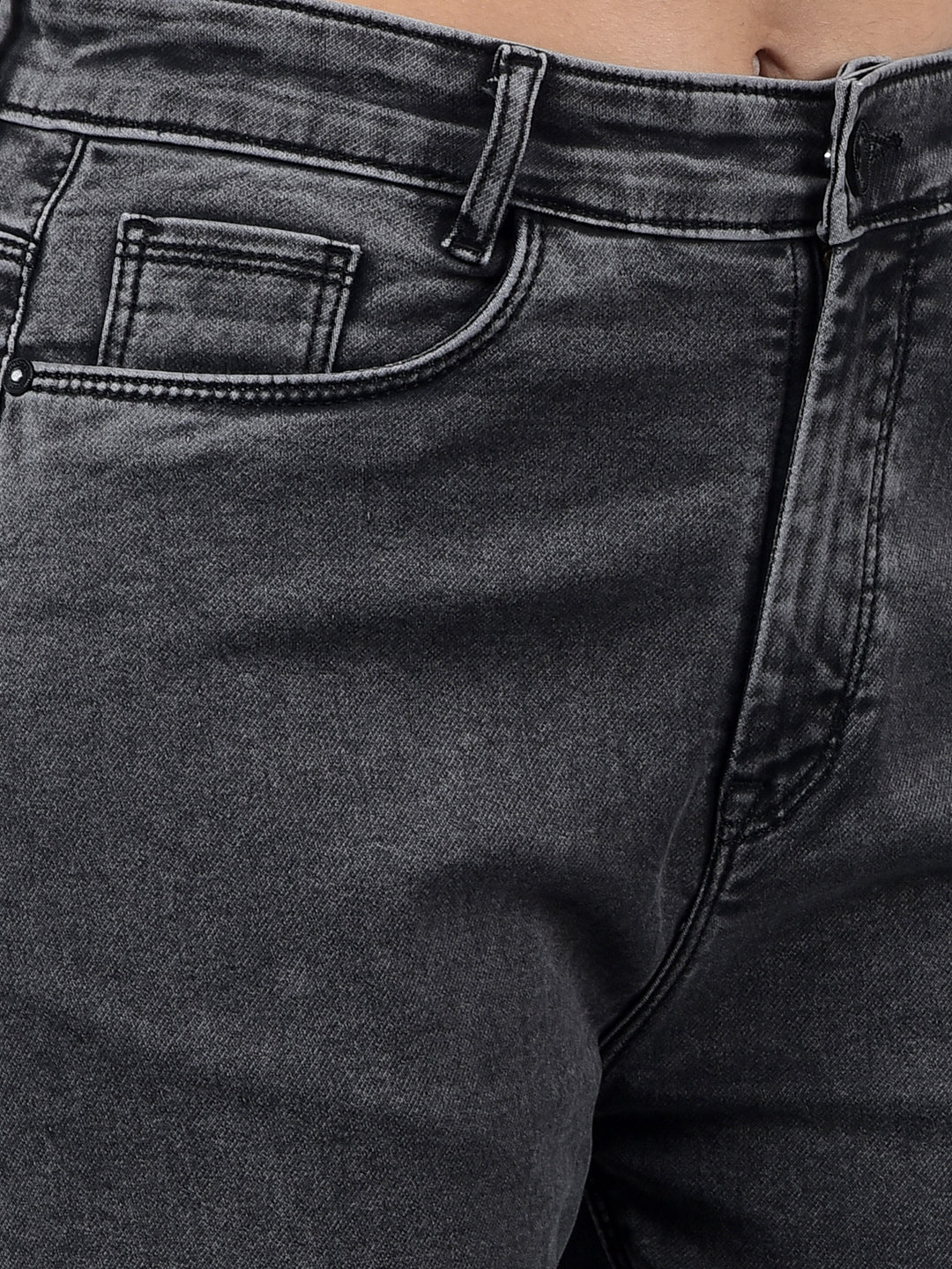 Grey Straight Jeans-Women Jeans-Crimsoune Club