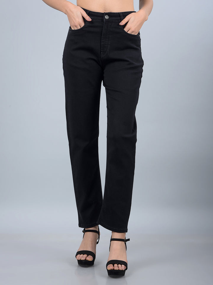 Grey Straight Jeans-Women Jeans-Crimsoune Club