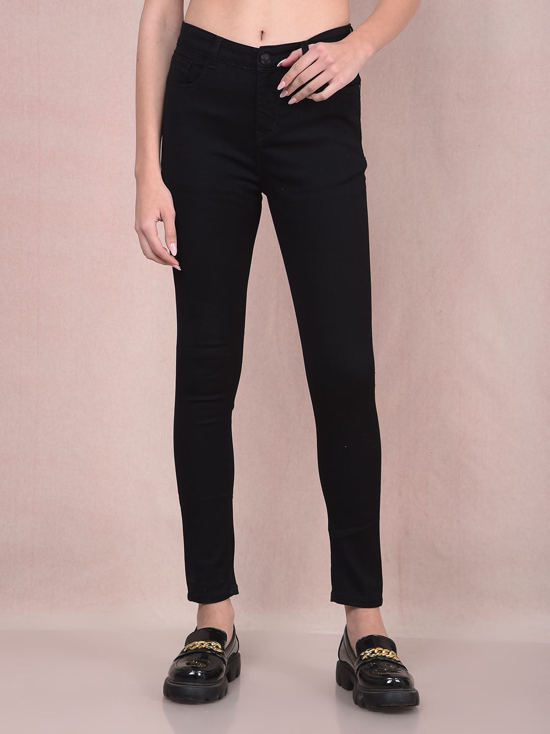 Black Skinny High-Waist Jeans-Women Jeans-Crimsoune Club