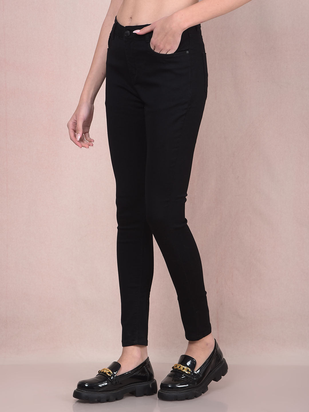 Black Skinny High-Waist Jeans-Women Jeans-Crimsoune Club