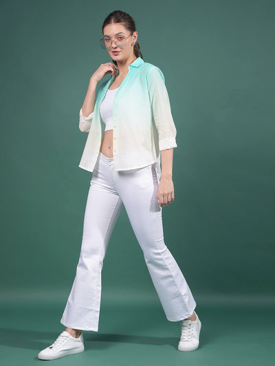White Bootcut Jeans-Women Jeans-Crimsoune Club