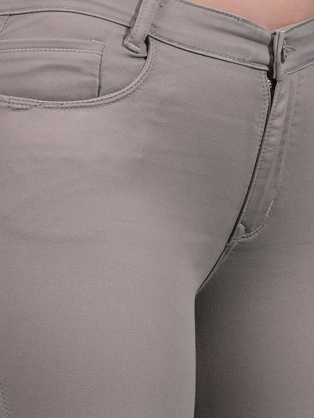 Grey Bootcut Jeans-Women Jeans-Crimsoune Club