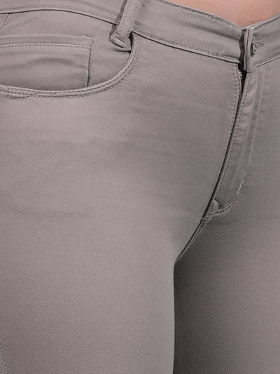 Grey Bootcut Jeans-Women Jeans-Crimsoune Club
