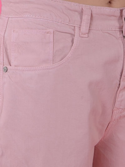 Playful Peach Cotton Cargo Baggy Jeans-Women Jeans-Crimsoune Club