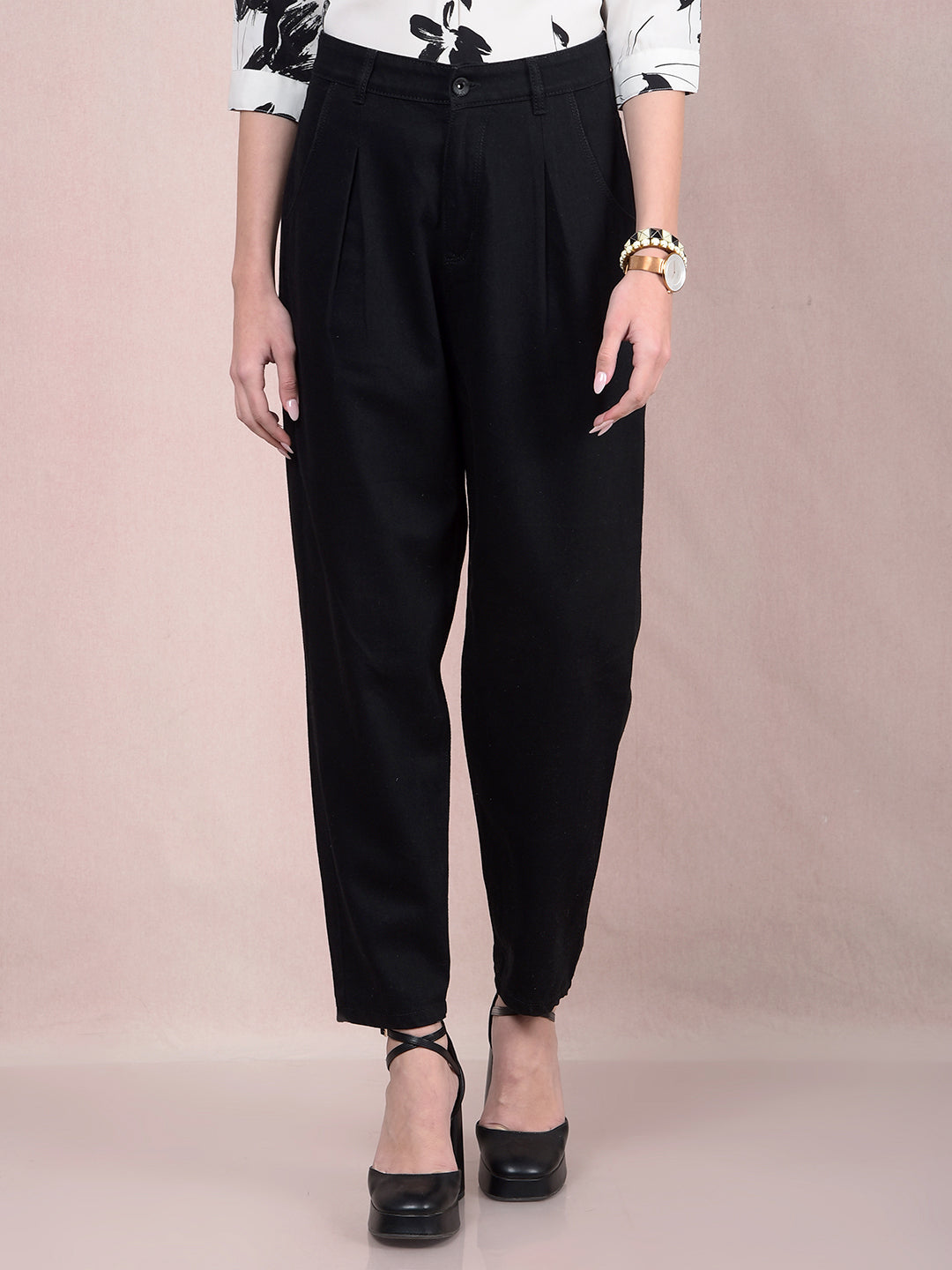 Black Baggy Jeans-Women Jeans-Crimsoune Club