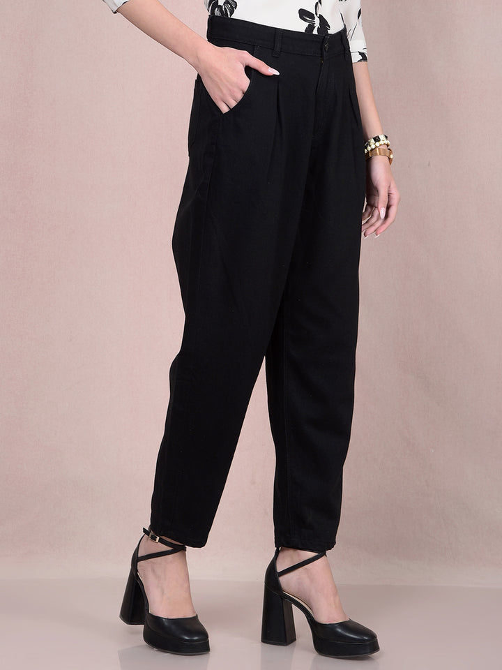 Black Baggy Jeans-Women Jeans-Crimsoune Club