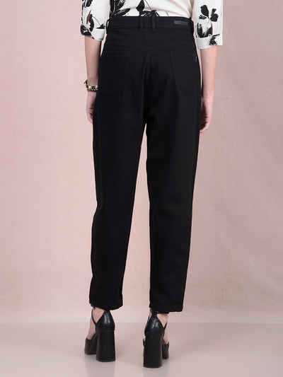 Black Baggy Jeans-Women Jeans-Crimsoune Club