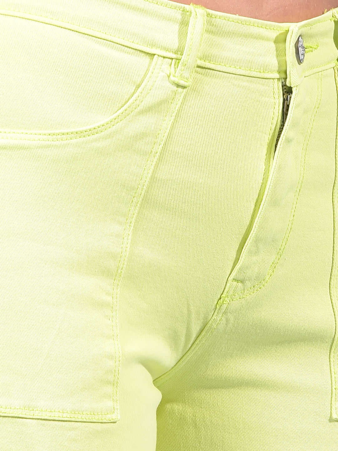 Women's Green Wide-Leg Cargo Jeans-Women Jeans-Crimsoune Club