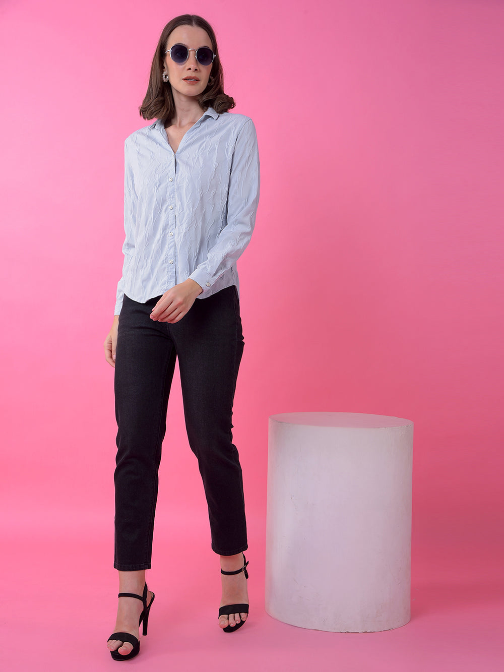 Classic Black Straight Leg Denim Jeans-Women Jeans-Crimsoune Club