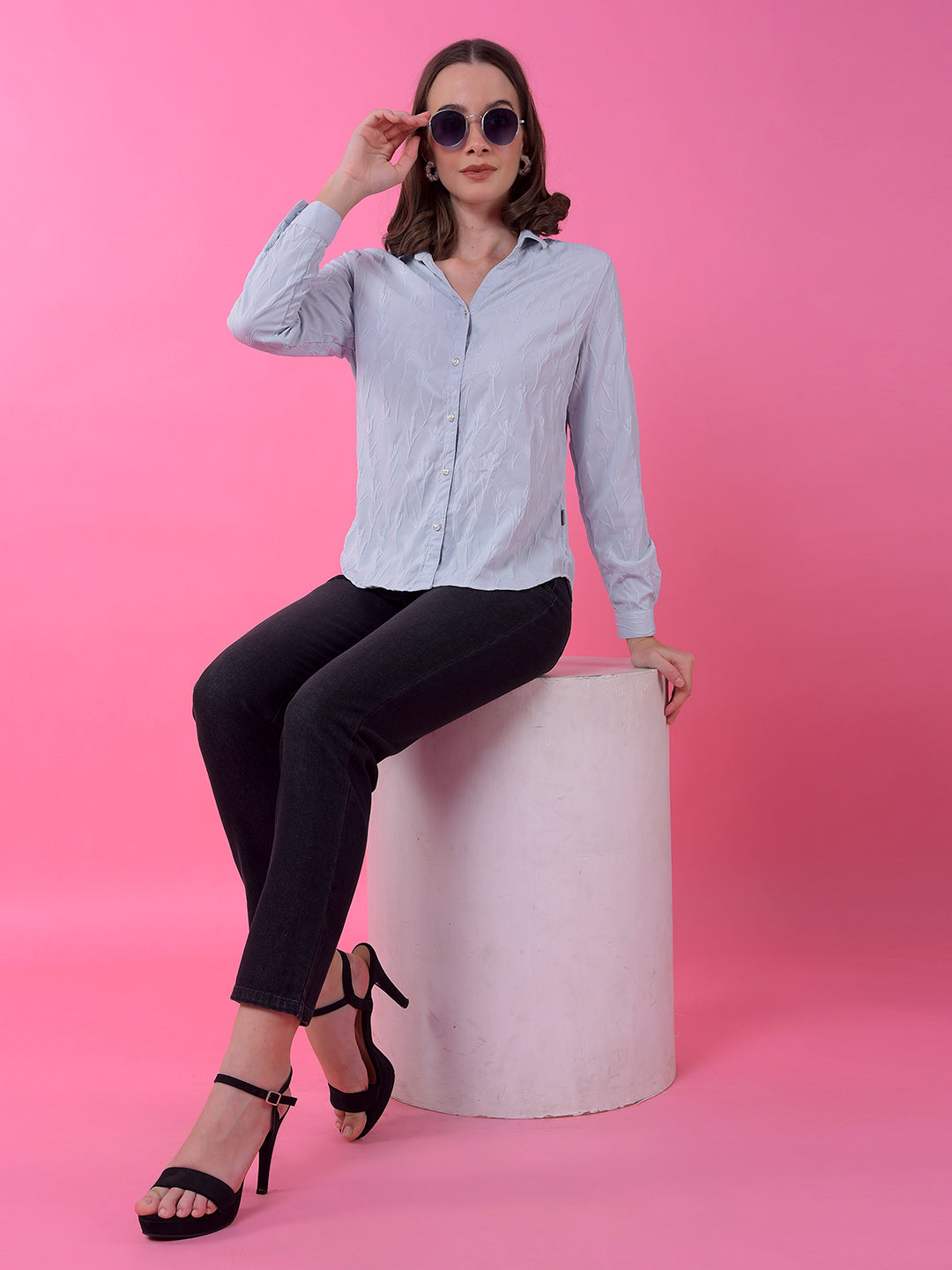 Classic Black Straight Leg Denim Jeans-Women Jeans-Crimsoune Club