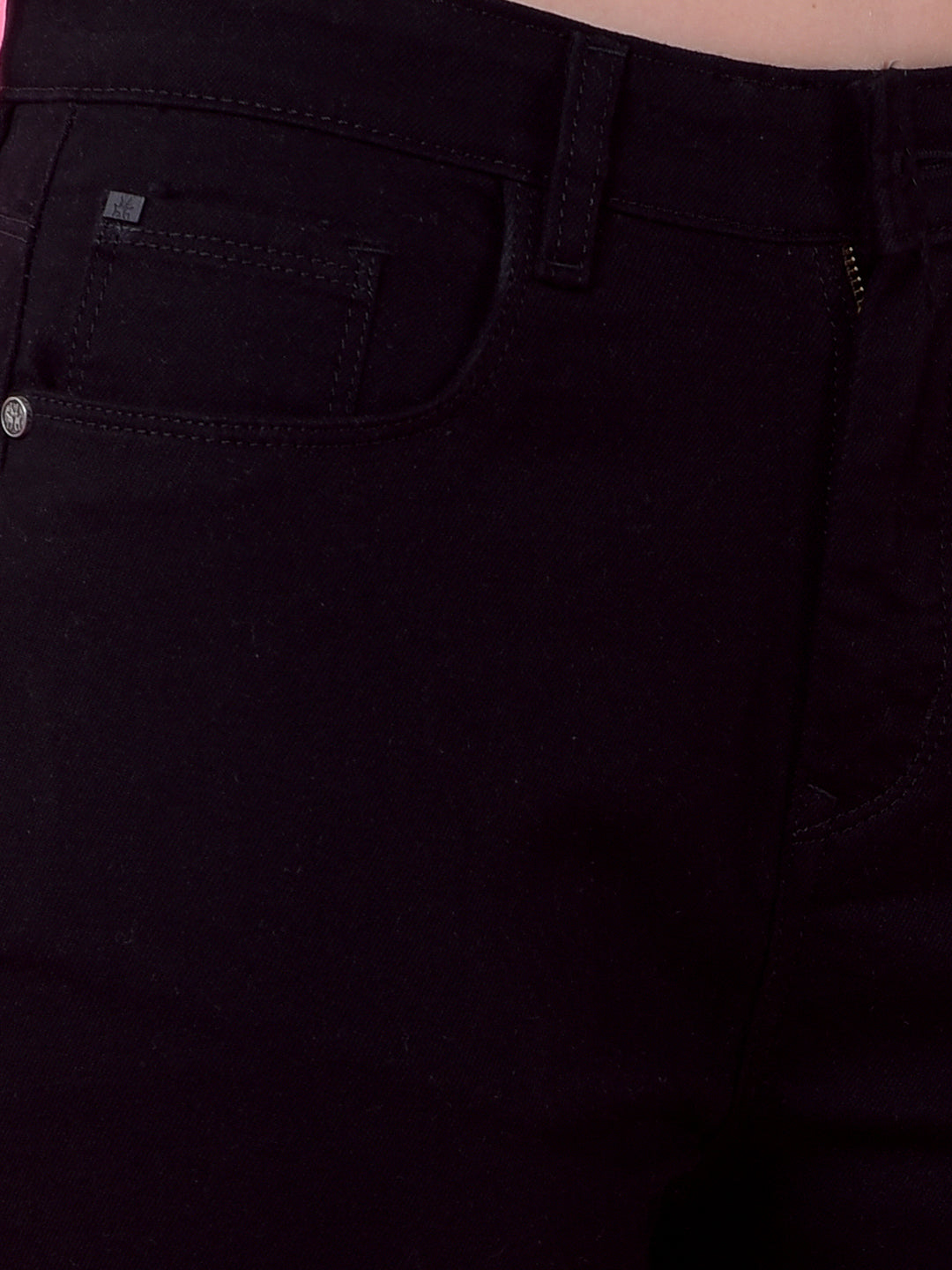 Classic Black Straight Leg Denim Jeans-Women Jeans-Crimsoune Club