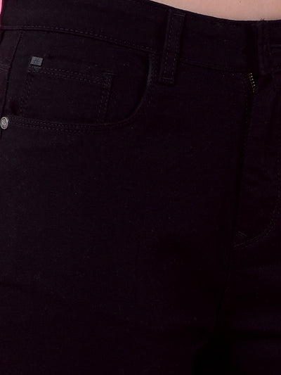 Classic Black Straight Leg Denim Jeans-Women Jeans-Crimsoune Club