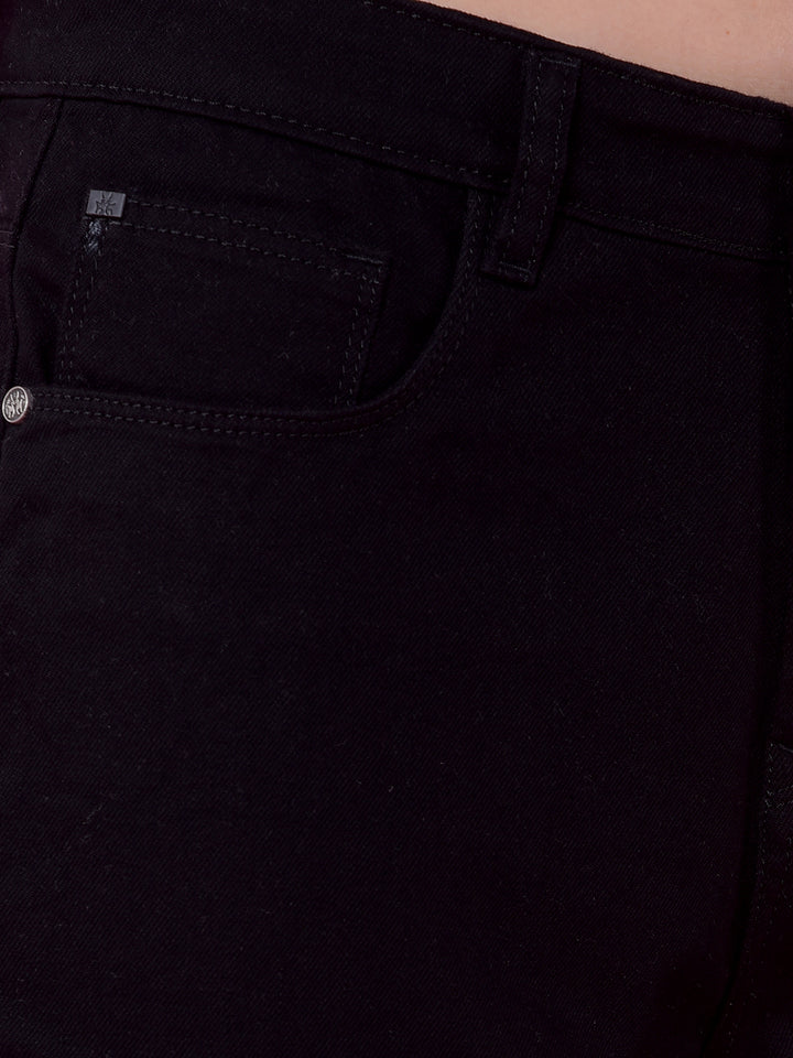 Versatile Black Relaxed Mom Fit Jeans-Women Jeans-Crimsoune Club