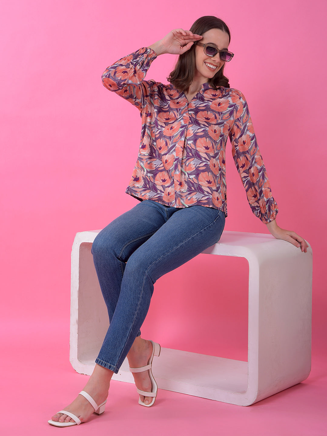 Blue Straight Leg Denim Jeans-Women Jeans-Crimsoune Club