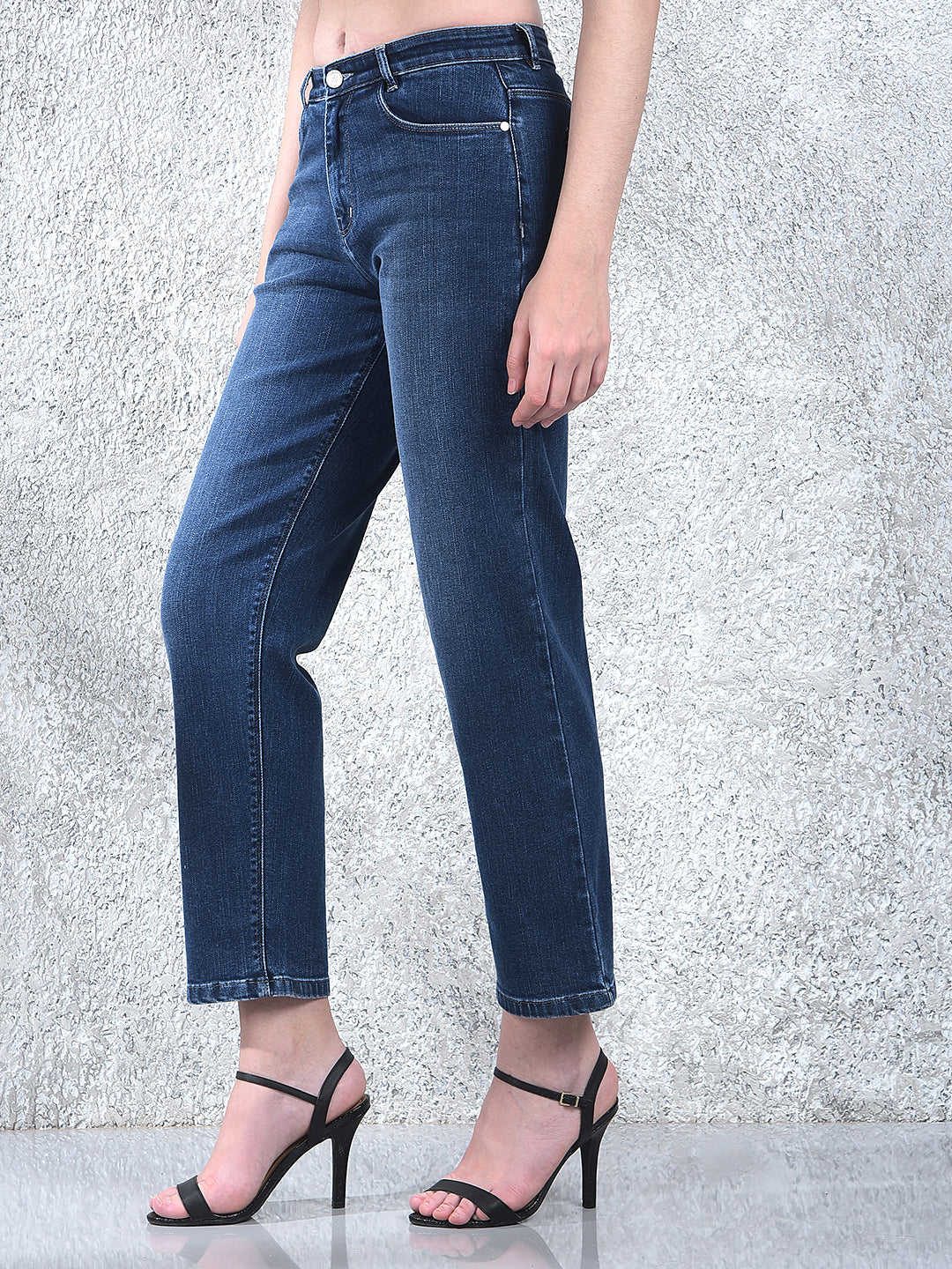 Midnight Straight Crop Jeans-Women Jeans-Crimsoune Club