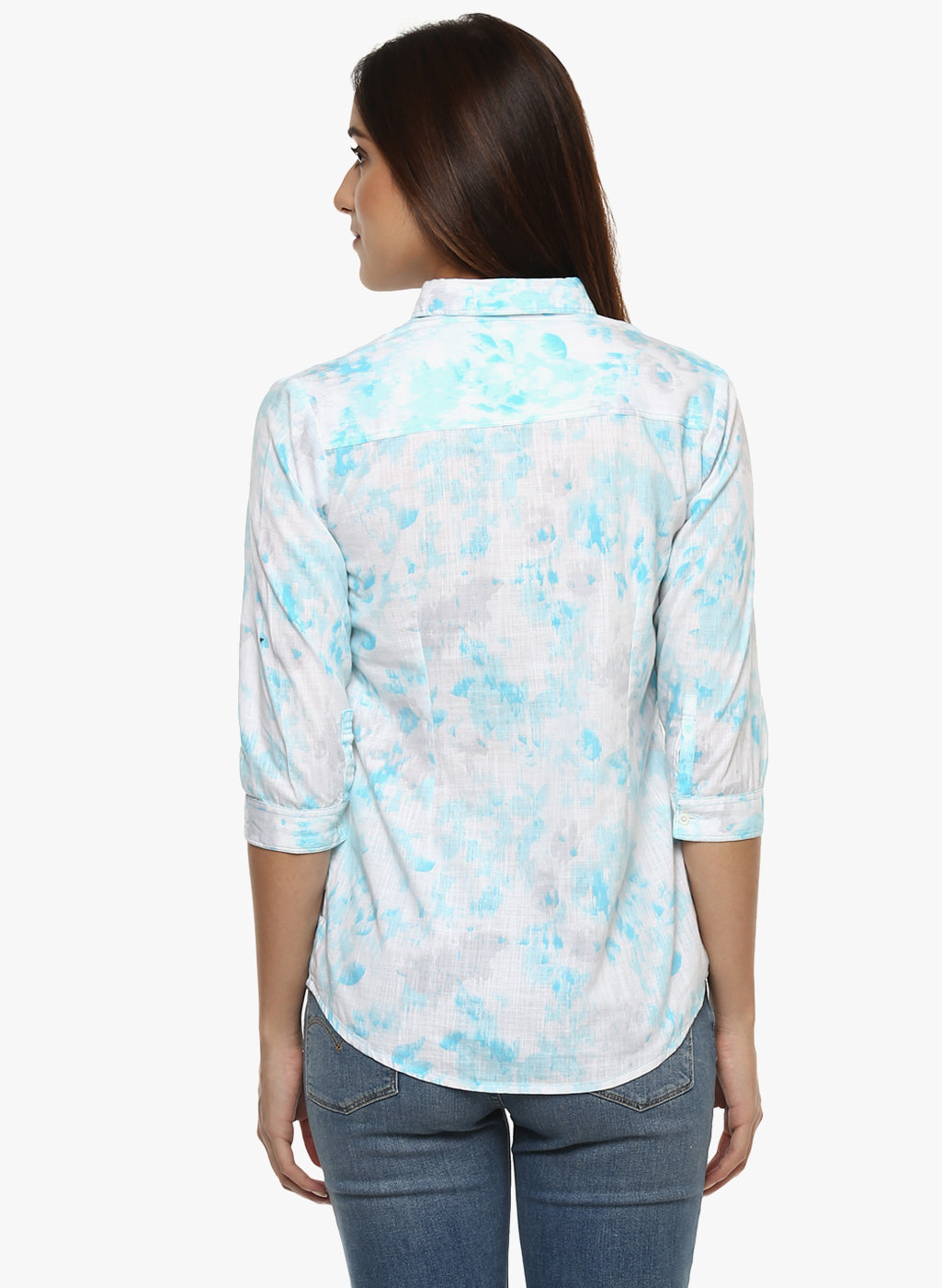 White Printed Shirt-Women Shirts-Crimsoune Club