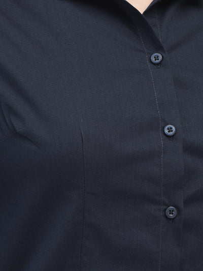 Navy Blue Shirt-Women Shirts-Crimsoune Club